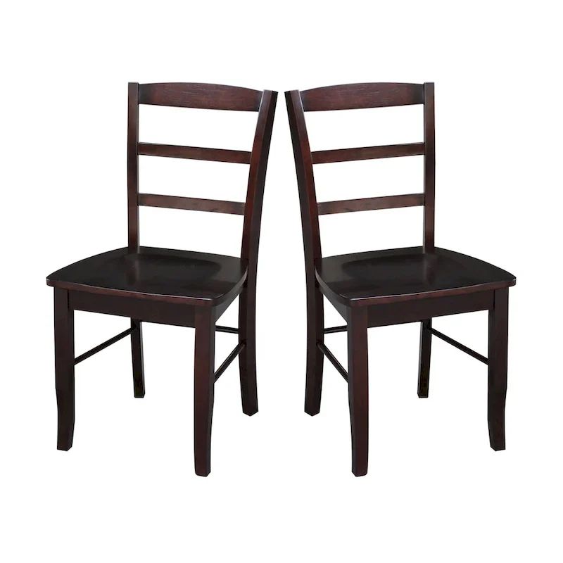 International Concepts Solid Wood Madrid Ladderback Chairs, Set of 2 - N/A