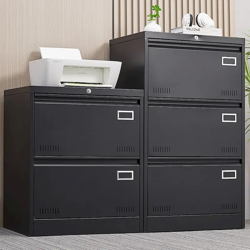 2 Drawer Metal Lateral File Cabinet with Lock