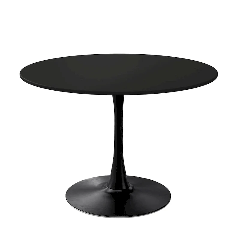 Modern Dining Table with Round Table Top & Metal Base