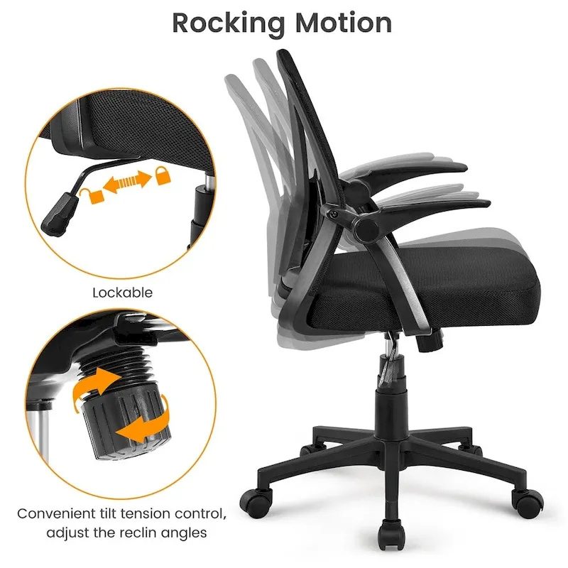 Mesh Office Chair with Flip-up Armrests