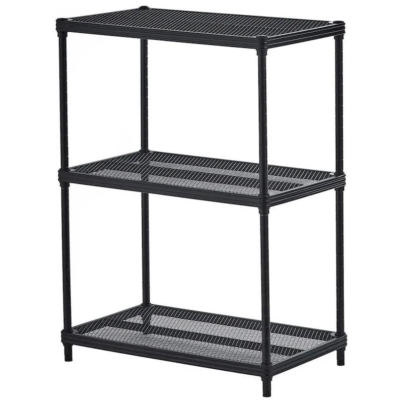 Design Ideas MeshWorks 3 Tier Full-Size Metal Storage Shelving Unit Rack, White - 12