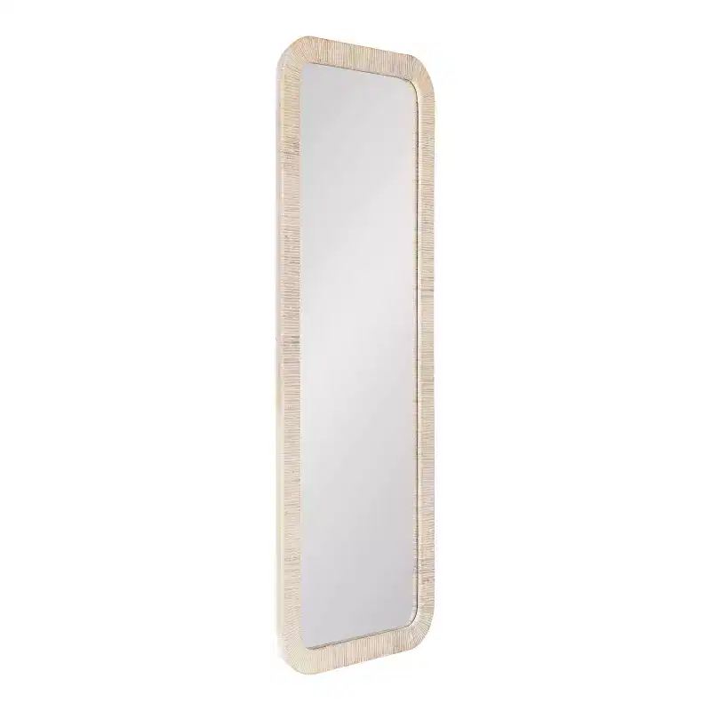 Kate and Laurel Rahfy Rectangle Framed Wall Mirror, White, 18x48