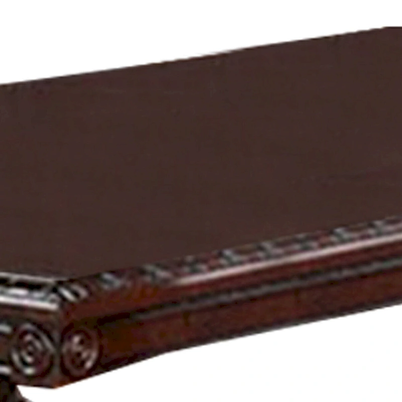 66 Inch Dining Table, Extension Leaf, Twin Pedestal Base, Cherry Oak Brown