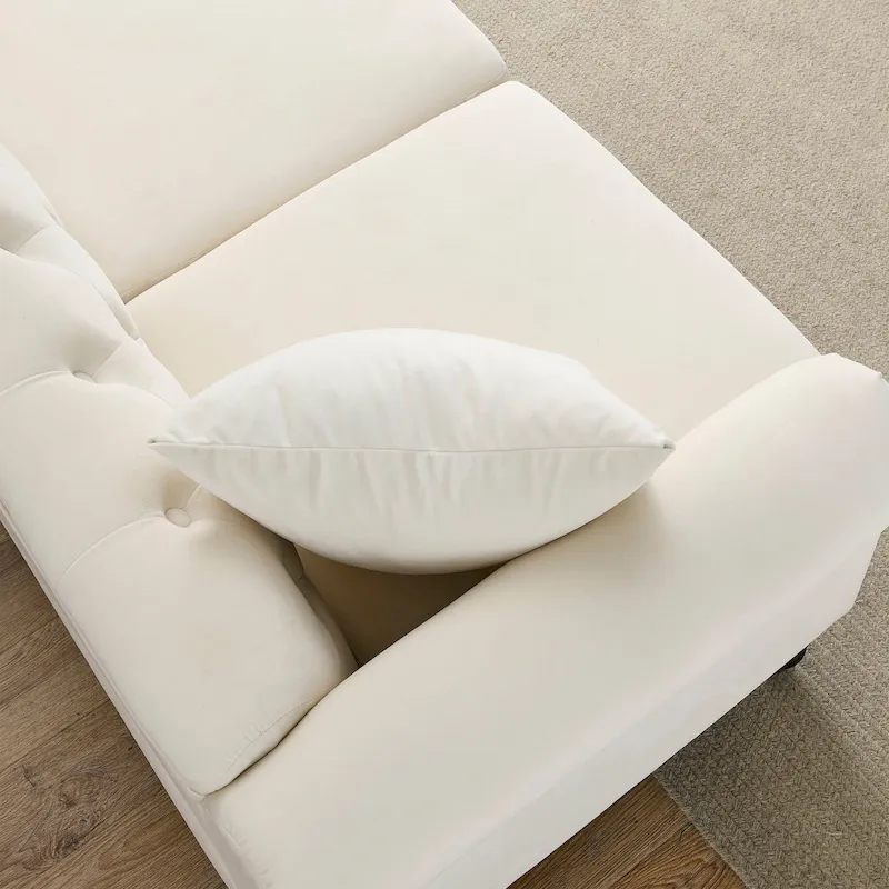 3-Seat Tufted Sofa with Rolled Arms and Nailhead Trim