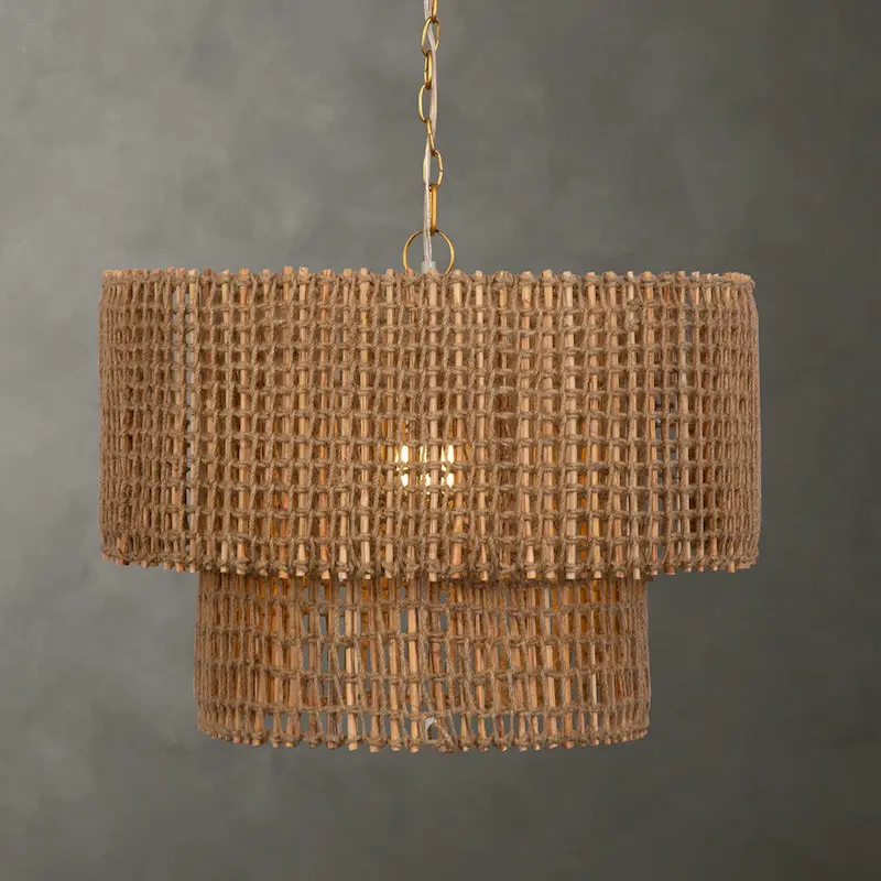 Uttermost Biswas Woven Jute 1 Light Pendant - 19 H x 24 Dia.