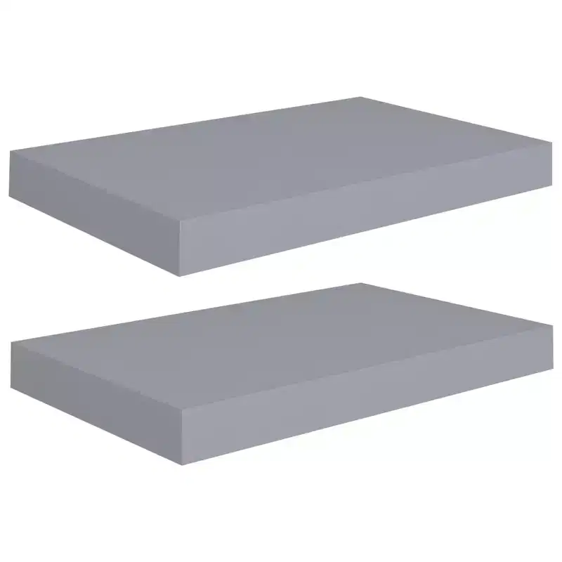 Floating Wall Shelves 2 pcs Gray 15.7x9.1x1.5 MDF