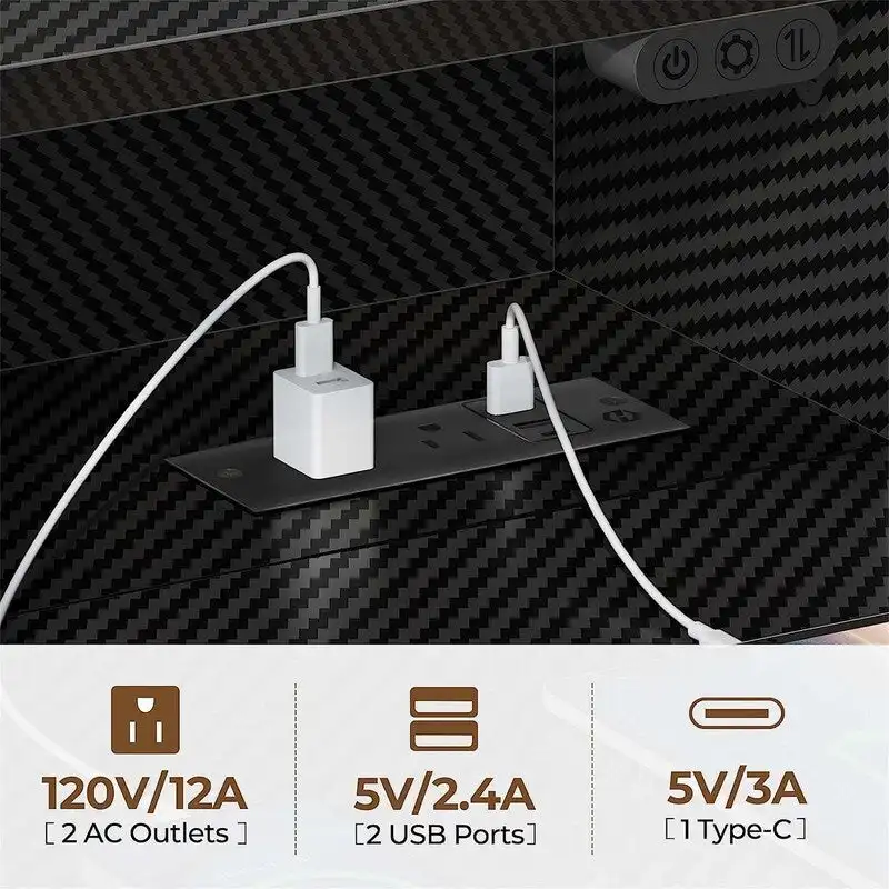 Computer Desk 39 inch with LED Lights