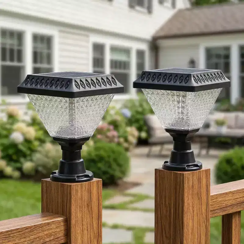 C Cattleya 2-Pack 8.5inch Matte Black Solar Post Cap Light with Remote Control,3CCT & RGB, Timer Function