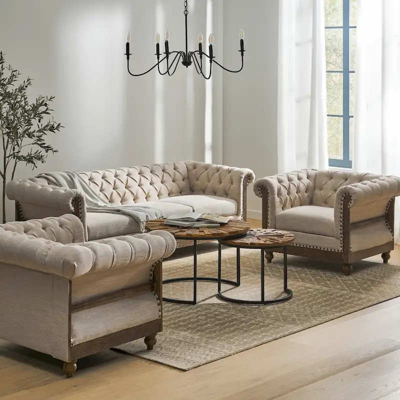 Voll Fabric 3 Piece Living Room Set by