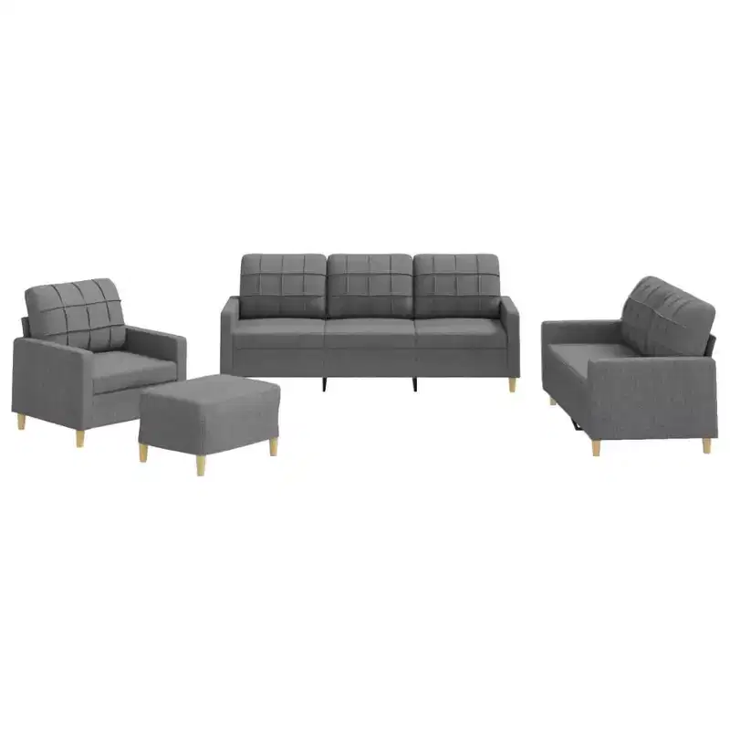 vidaXL Sofa Set Fabric (100% polyester), metal, textilene, plywood