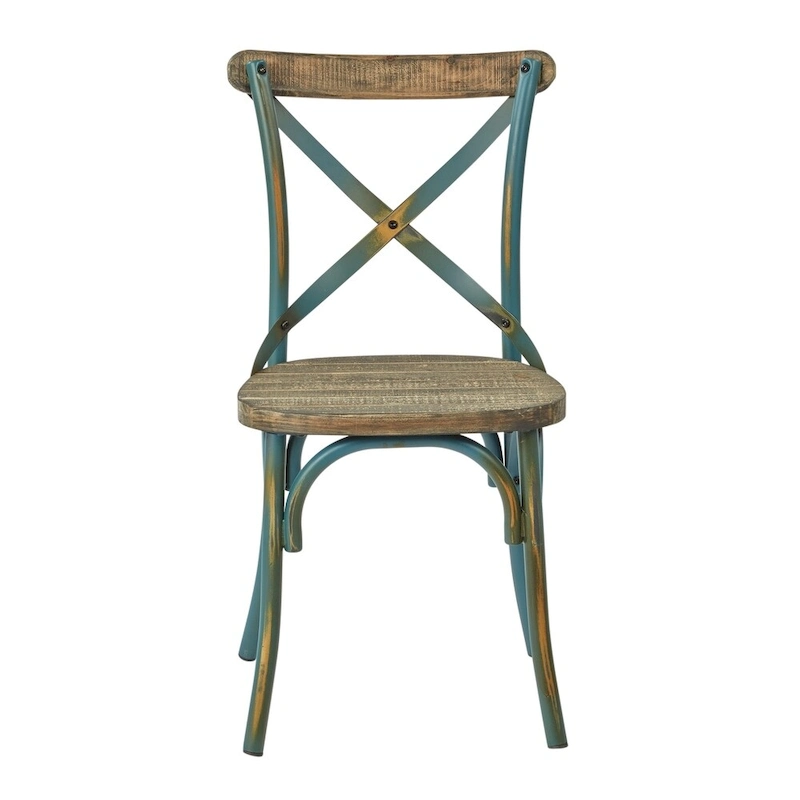 Somerset X Back Antique Metal Dining Chair