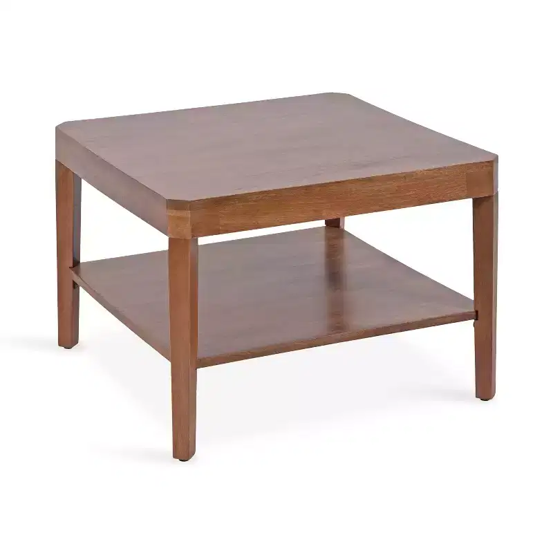 Kate and Laurel Talcott Square Wood Coffee Table, 26x26x18, Walnut Brown