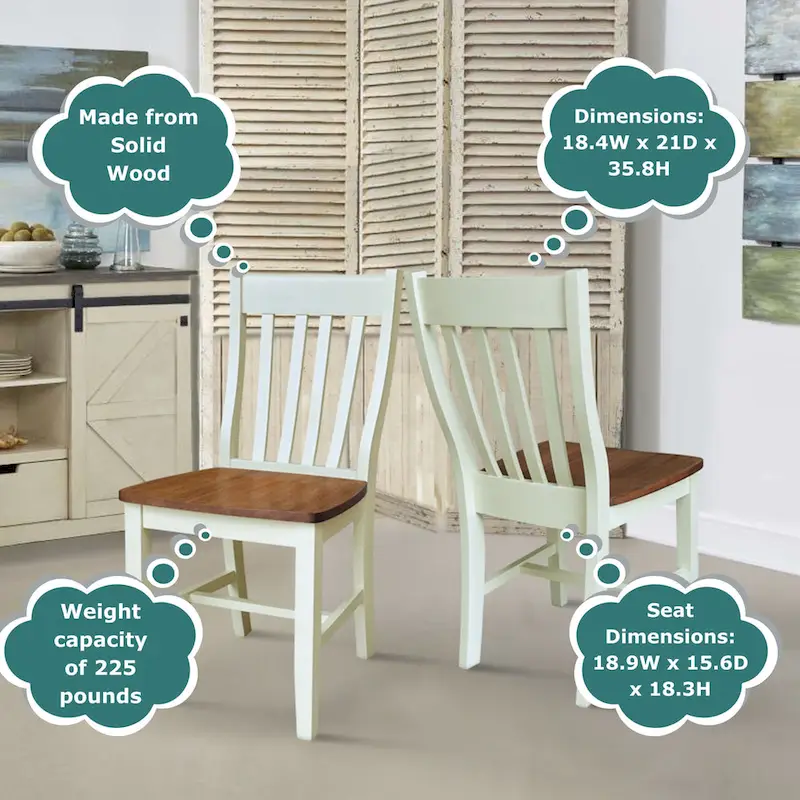 Copper Grove Quince Solid Wood Schoolhouse Chairs, Set of 2