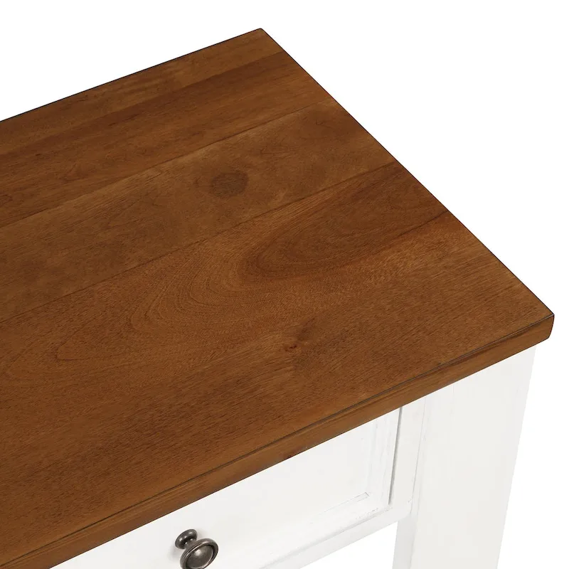 63 Pine Wood Console Table with 4 Drawers and 1 Bottom Shelf
