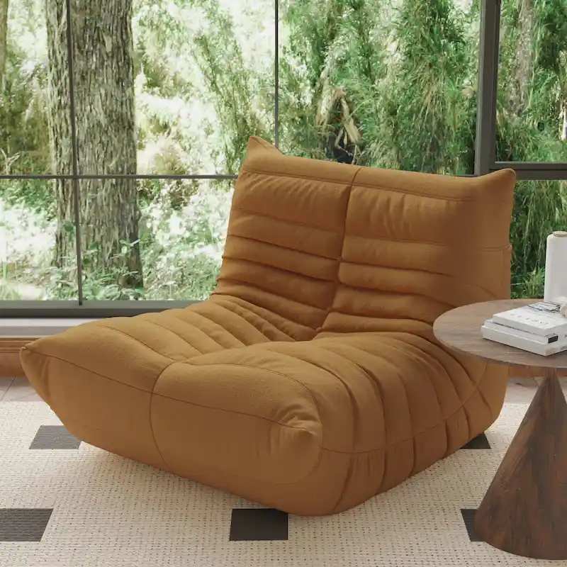 Single Sofa Teddy Fabric Bean Bag Chair