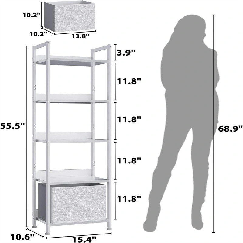 5 Tier Bookshelf with Drawer