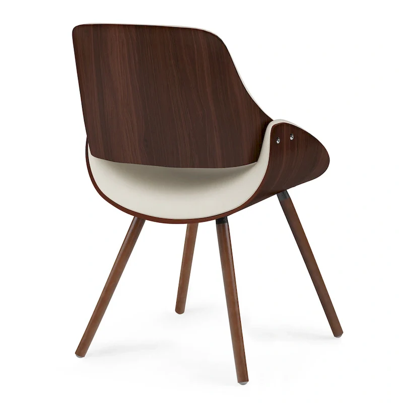 WYNDENHALL Malone Bentwood Dining Chair in Cream Faux Leather - 22.8  D x 20.9  W x 30.9 H