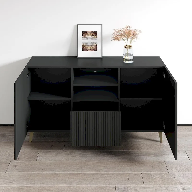 Matte Contemporary Sideboard - Modern Storage Cabinet for Living Room