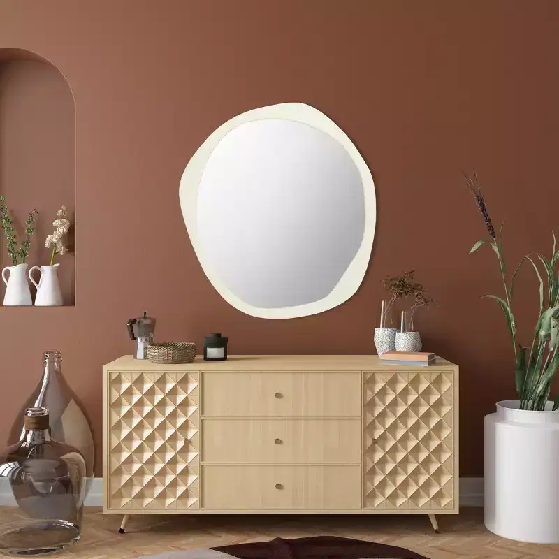 Rafla Mirror - 29 x 30 - MRR3069 - Ivory - Safavieh