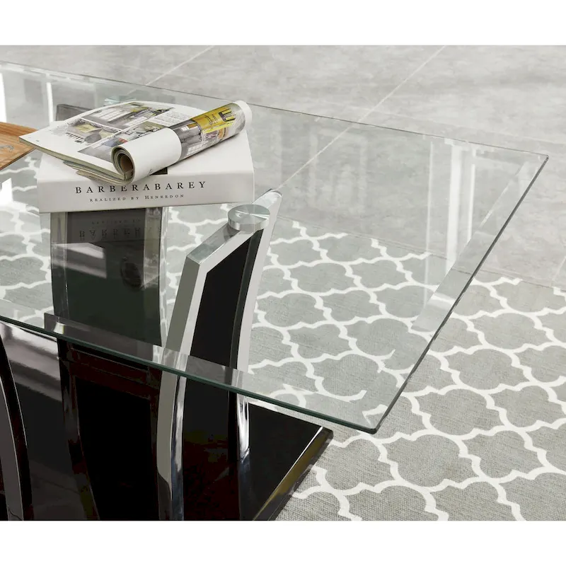 Modern 47-inch Glass Top 1-Shelf Coffee Table