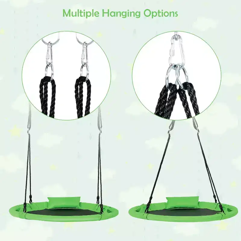 Costway 660 lbs Saucer Tree Swing 40 Inch Kids Toddler Swing Set with Adjustable Ropes