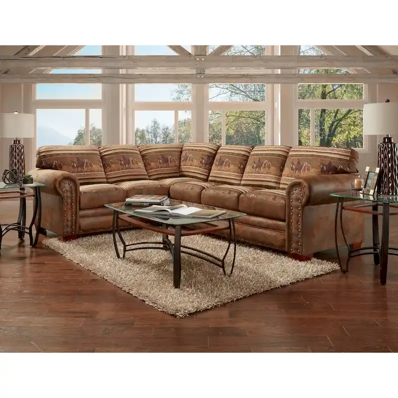 American Furniture Classics Wild Horses Sectional Sofa - 8' x 10'