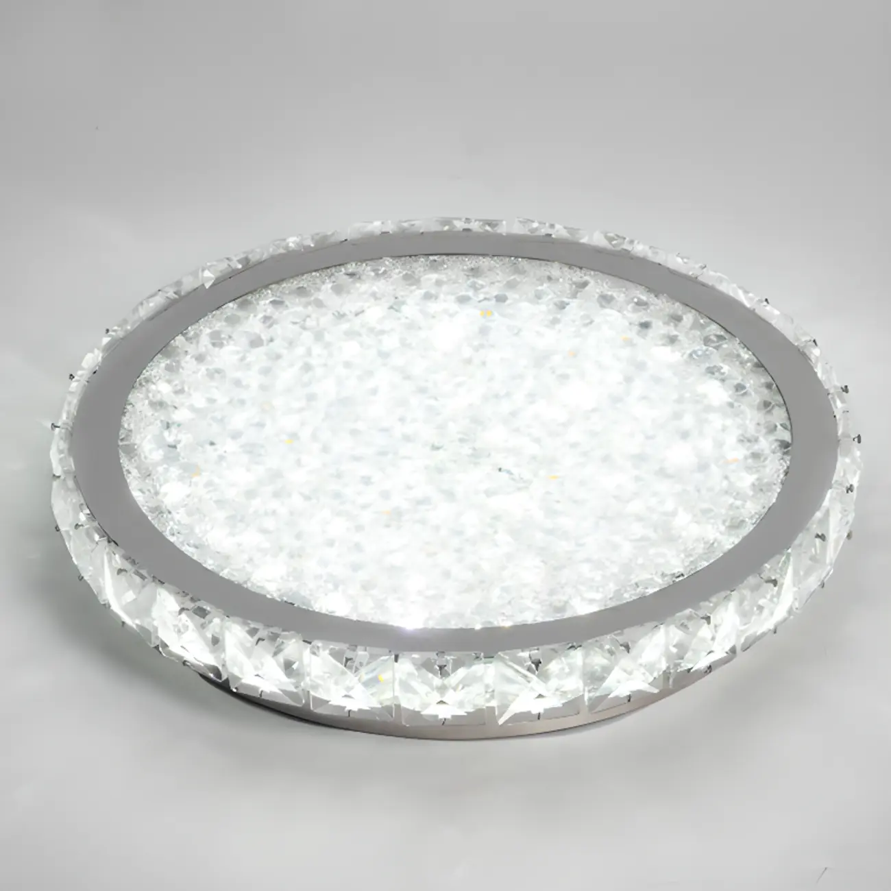 Small LED Flush Mount Ceiling Light with Crystal Shade
