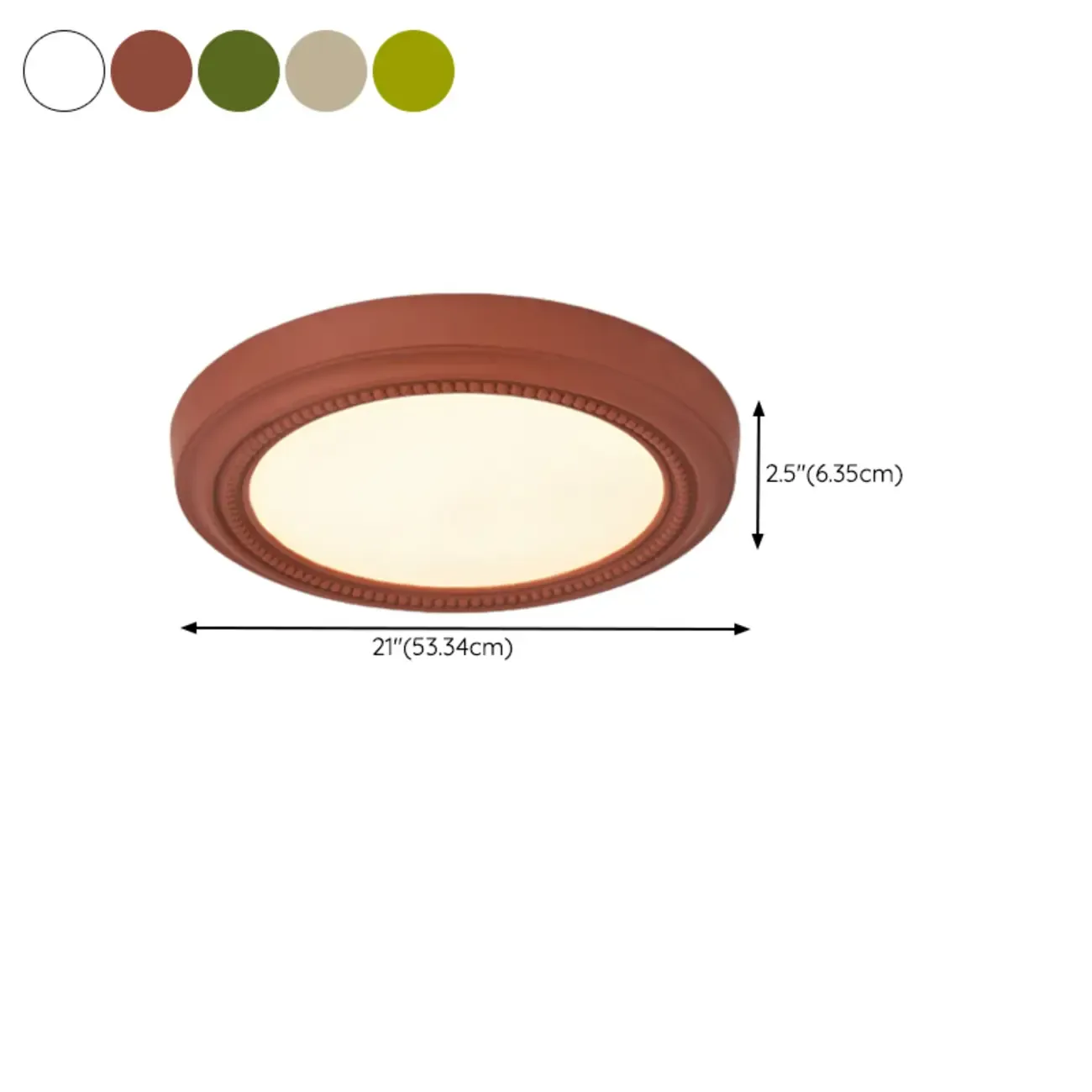 Elegant White Round Dimmable Flush Mount LED Ceiling Light