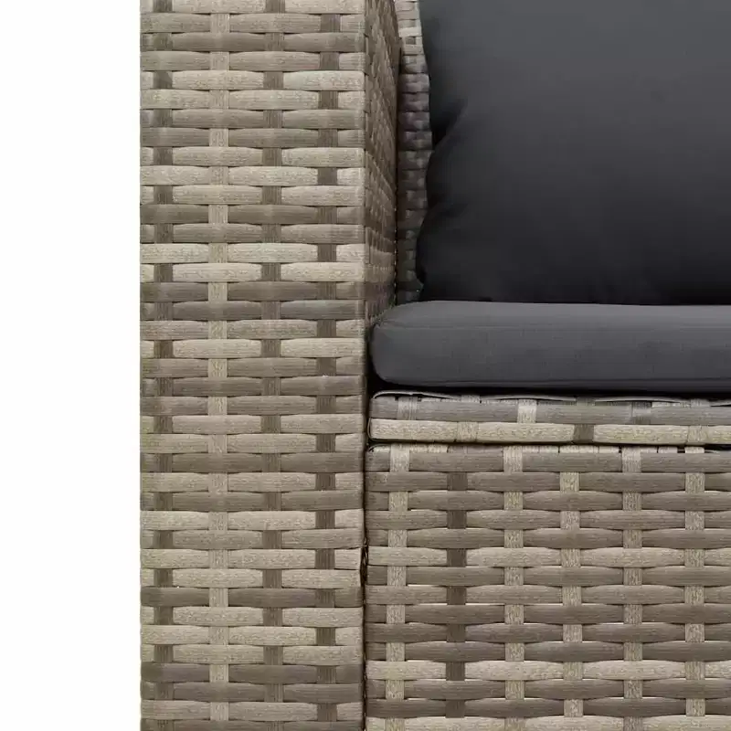 vidaXL Patio Sofa Set with Cushions Garden 5 Piece Poly Rattan Acacia