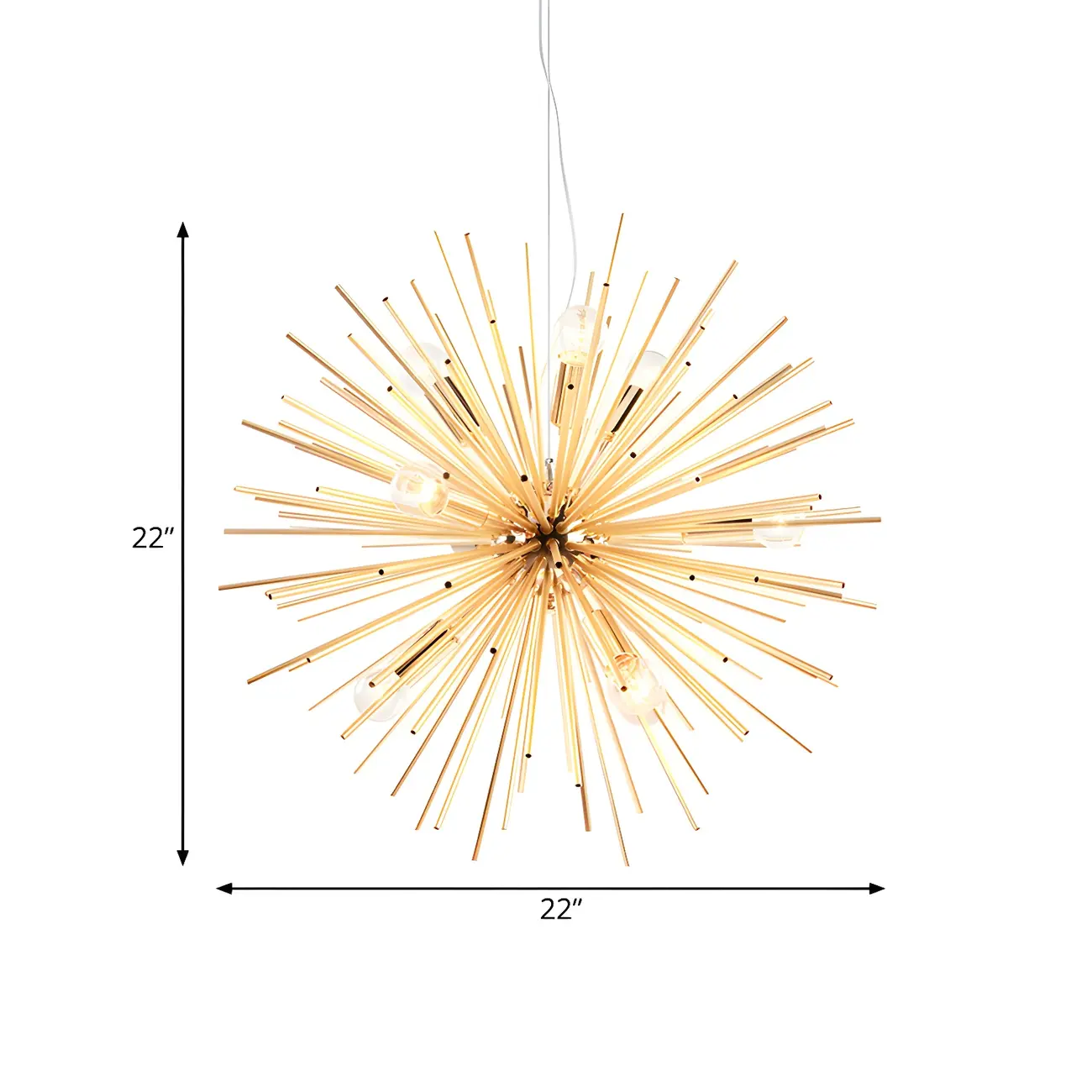 Modern Gold Starburst Sputnik Chandelier