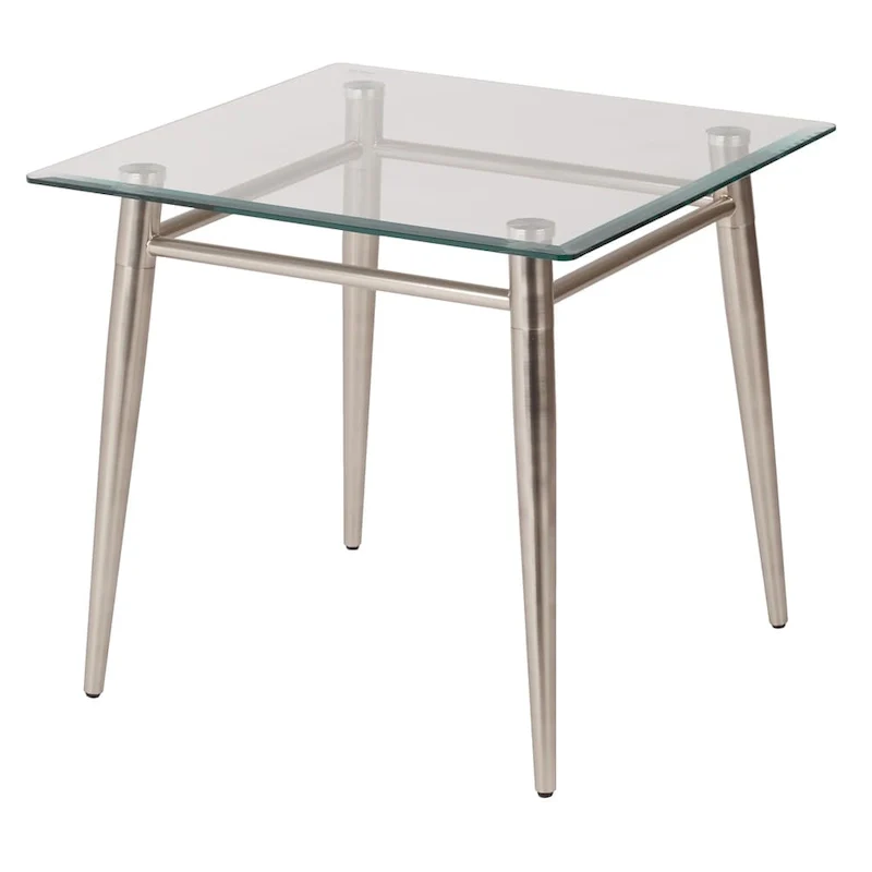 Square Top Glass End Table