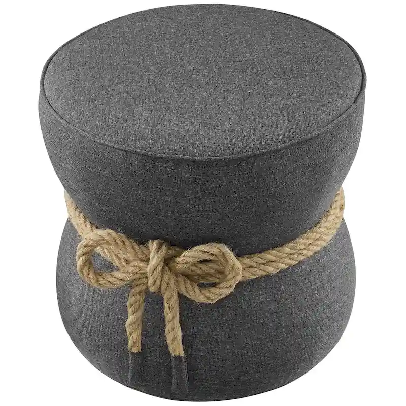 Beat Nautical Rope Upholstered Fabric Ottoman