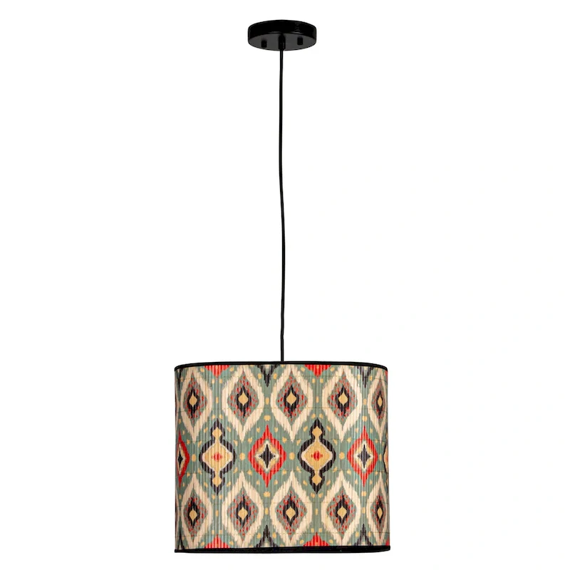 Ikat Elegance Bamboo Pendant Lamp