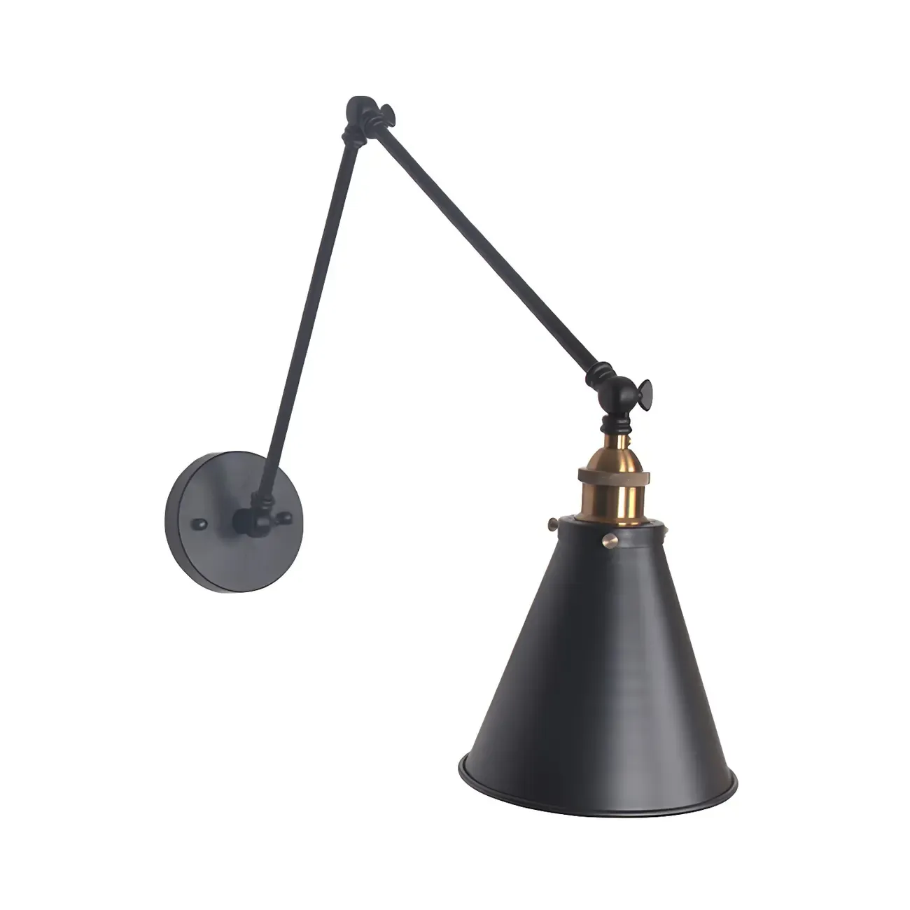 Modern Metal Tapered Swing Arm Wall Light
