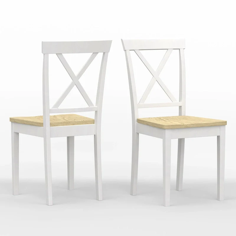 3-Piece Dining Set, 42  Round Drop-Leaf Table and X-Back Chairs