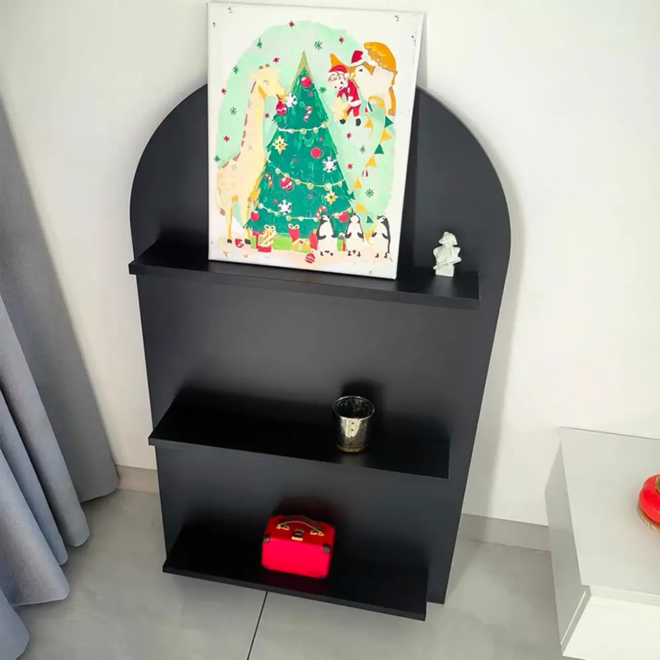 Modern Small Display Vertical Laminate Wood Bookcase