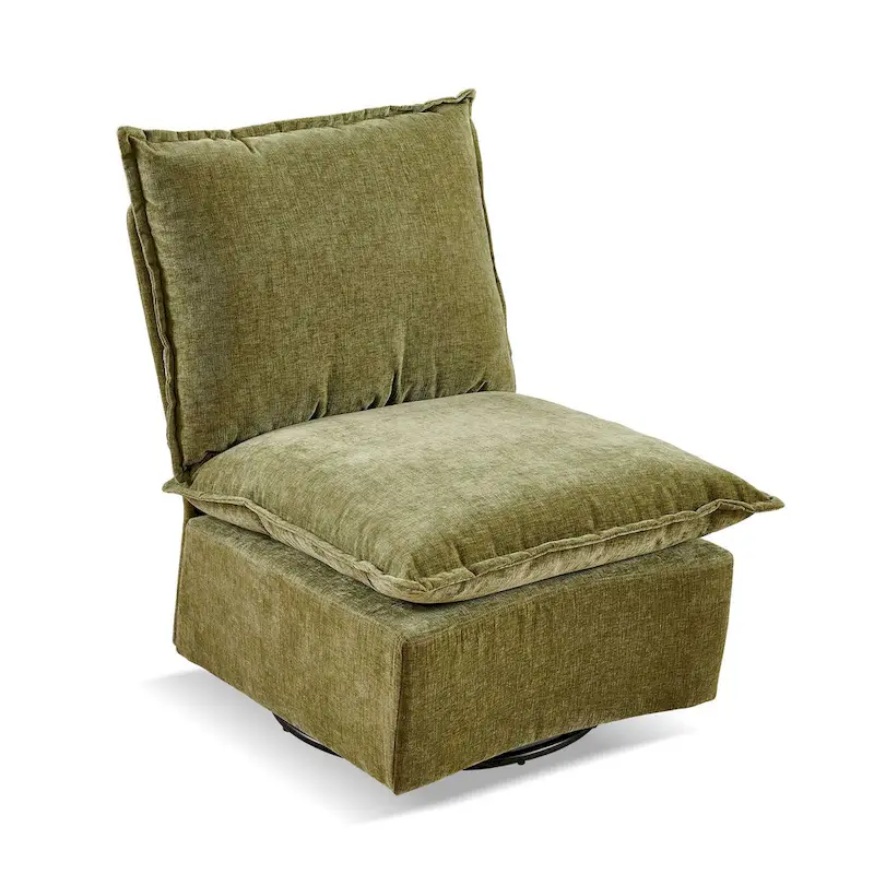 Green 28.74 Chenille Upholstered Swivel Rocking Chair