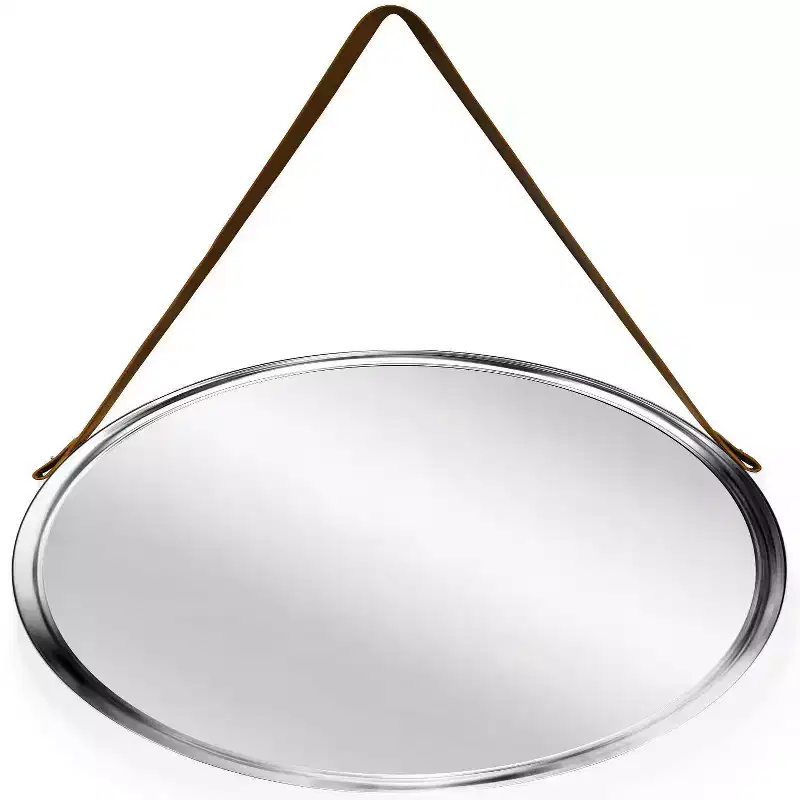 18" Decorative Wall Mirror Silver - Infinity Instruments: Modern Style, Round Shape, No Assembly, Wall Mount, Plastic Frame