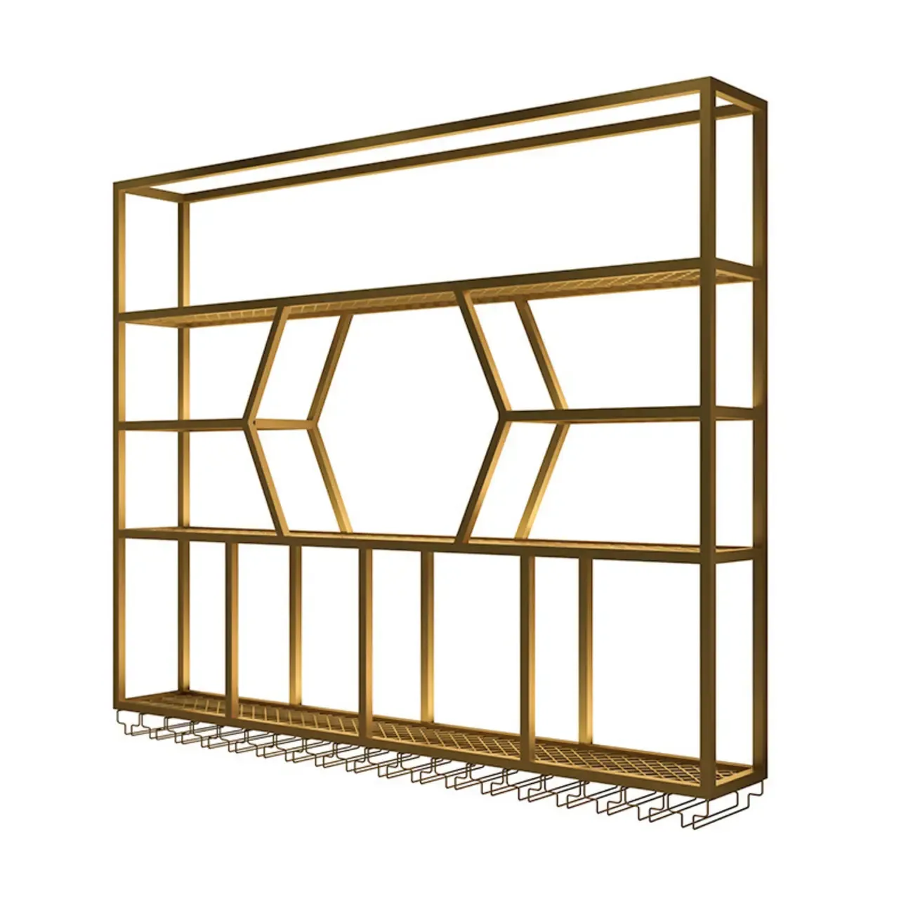 Modern Black Metal Wall-Mounted Gridding Wine Rack