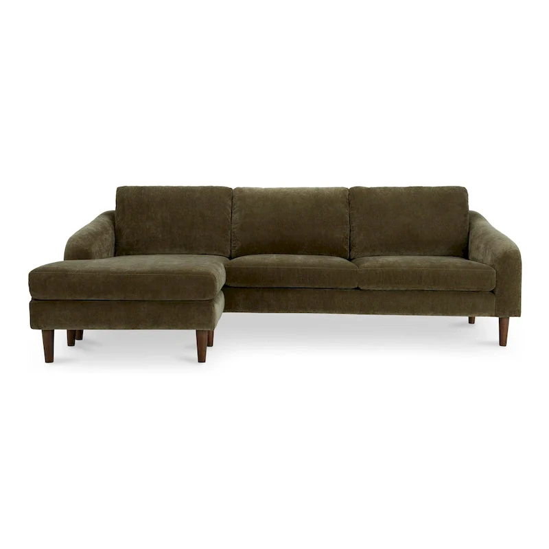 NADAAL STUDIOS Drew, Sectional with Reversible Chaise, Dark Brown - 98 X 59.2 X 33.5