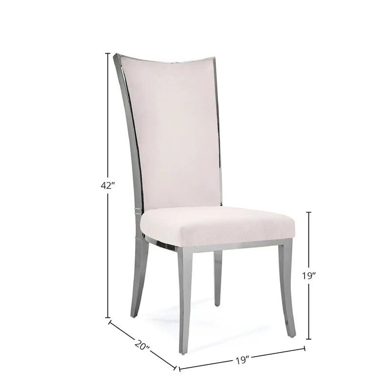 Silver Velvet Upholstered Dining Chair