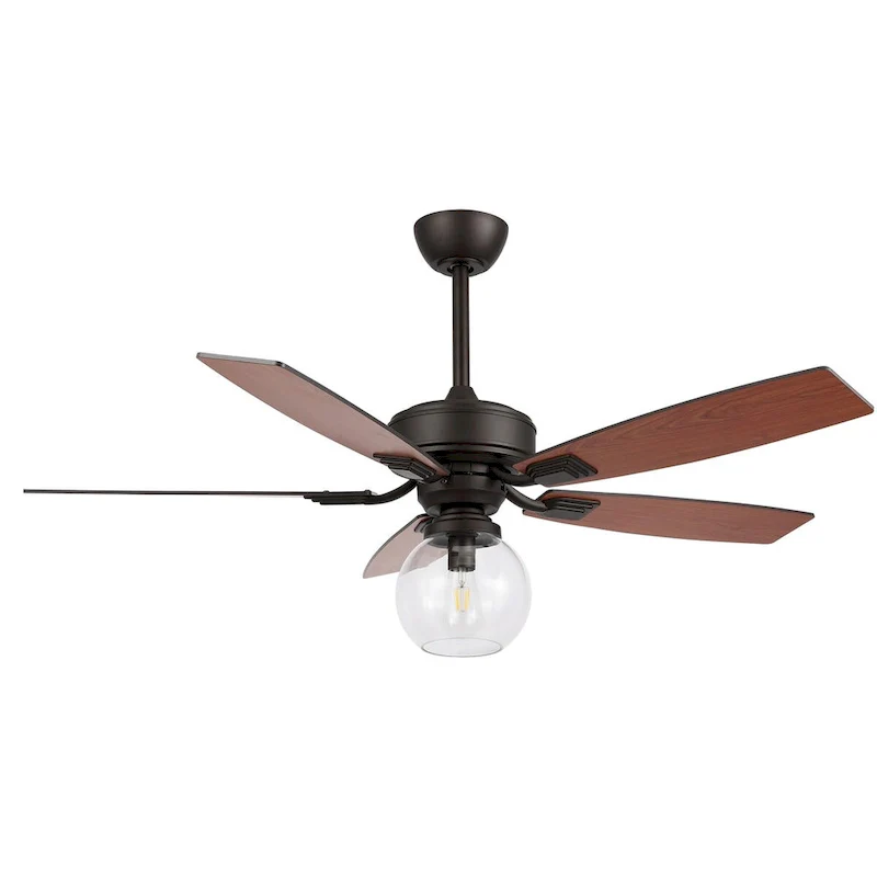 GetLedel 52-inch Industrial 5-Blade Reversible Ceiling Fan with Light and Remote Control