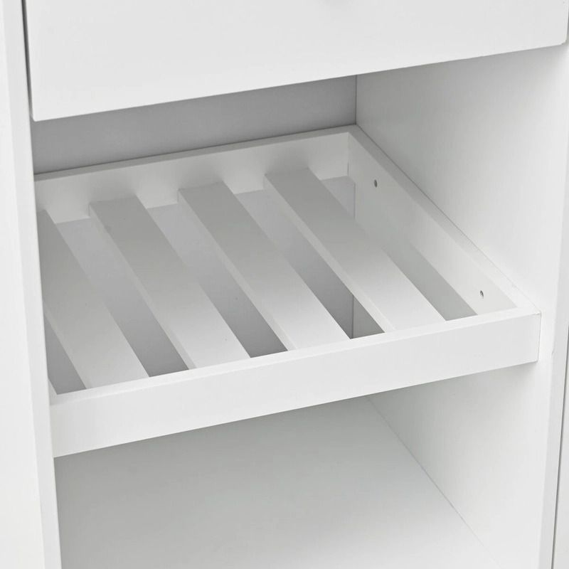 41.3 in. Rolling Kitchen Island with Spice Rack and Two Drawers