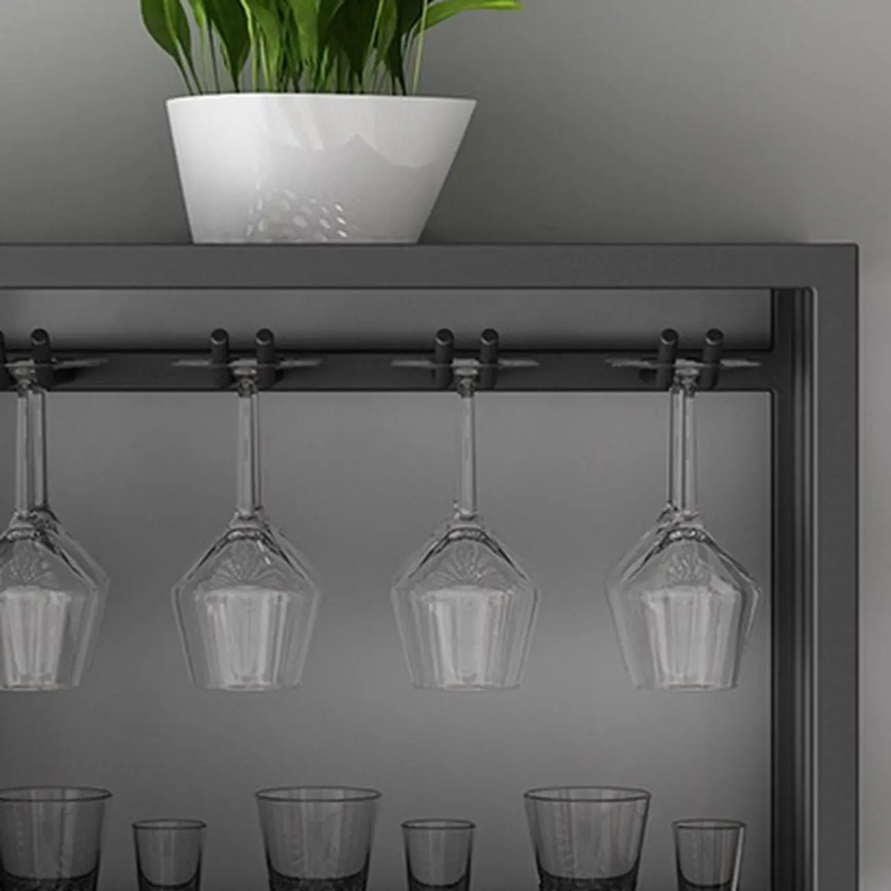 Lavish Metal Wall Hanging Open Wine Bottle and Wine Glass Holder