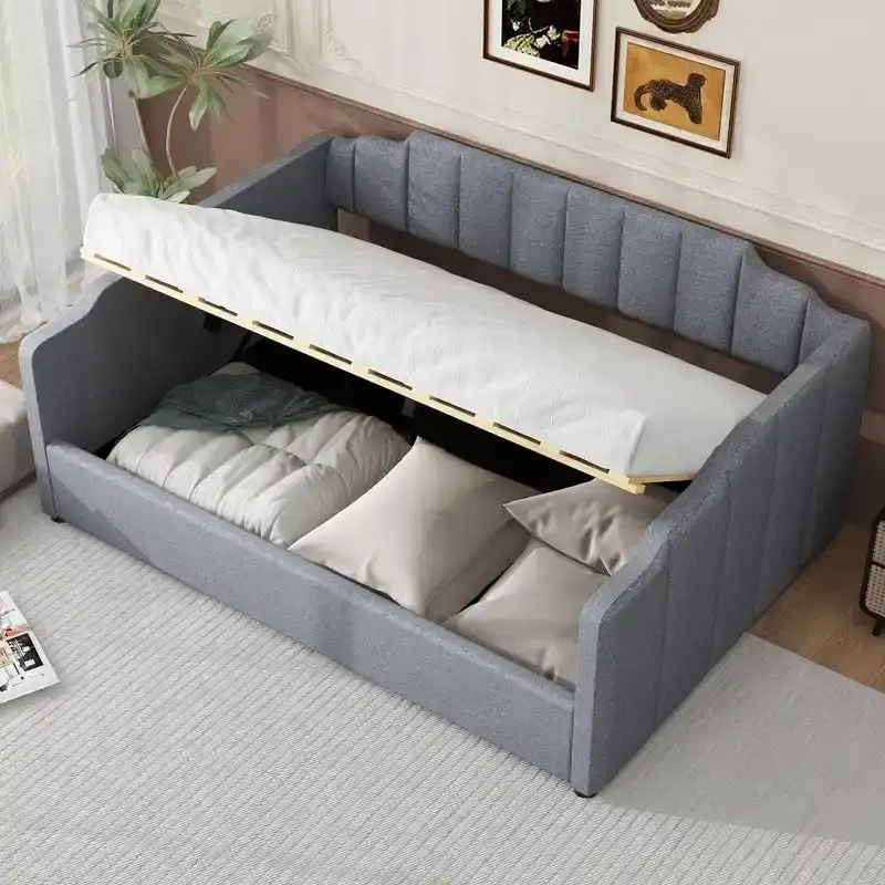 Full Size Upholstered Daybed with Underneath Storage