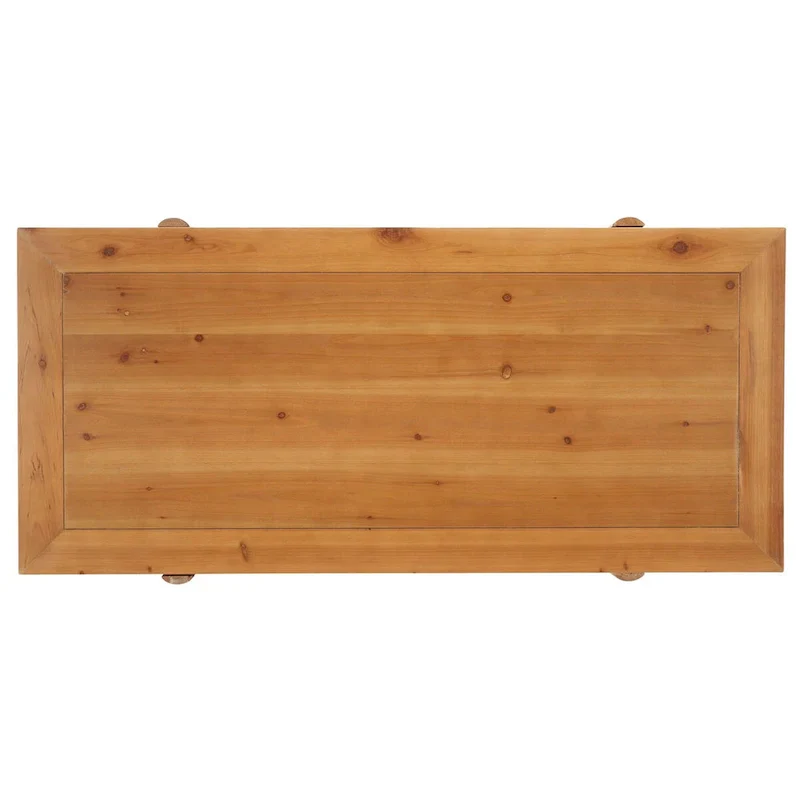 Rectangular Coffee Table with Fluted Sawhorse Frame