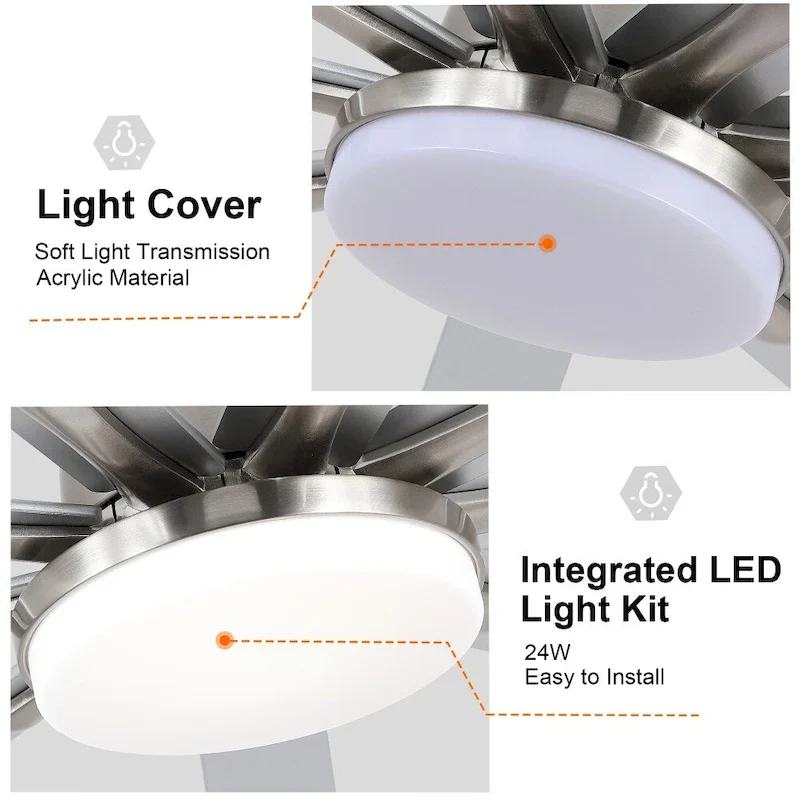 72 in.W Integrated LED Smart Ceiling Fan with Remote Control