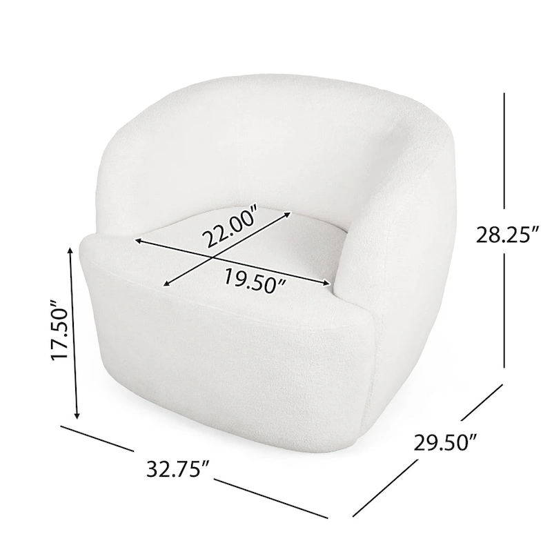 Mokena Textured Boucle Upholstered Swivel Club Chair by Christopher Knight Home