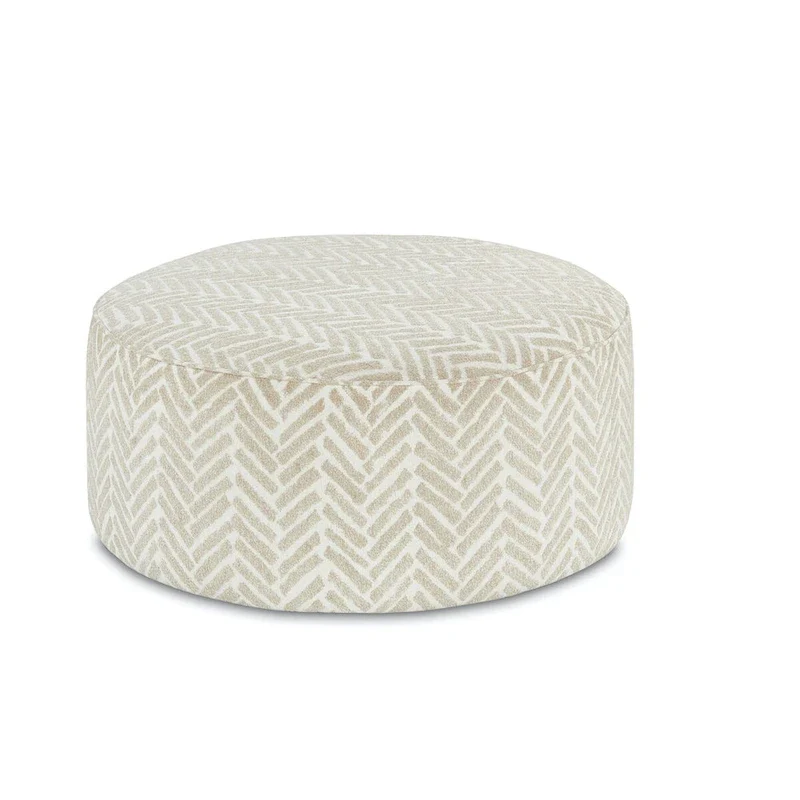 Multi-Color Oversized Round Padded Cocktail Ottoman – 1-Seater