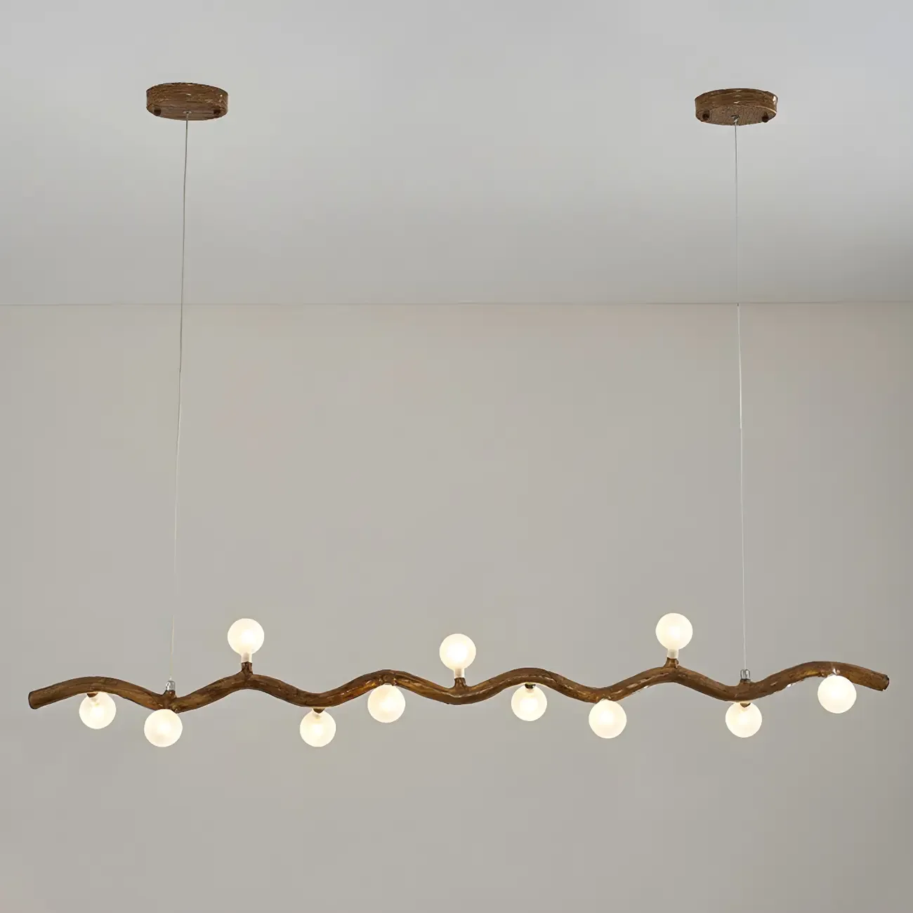 Modern Brown Glass Linear Island Pendant Light